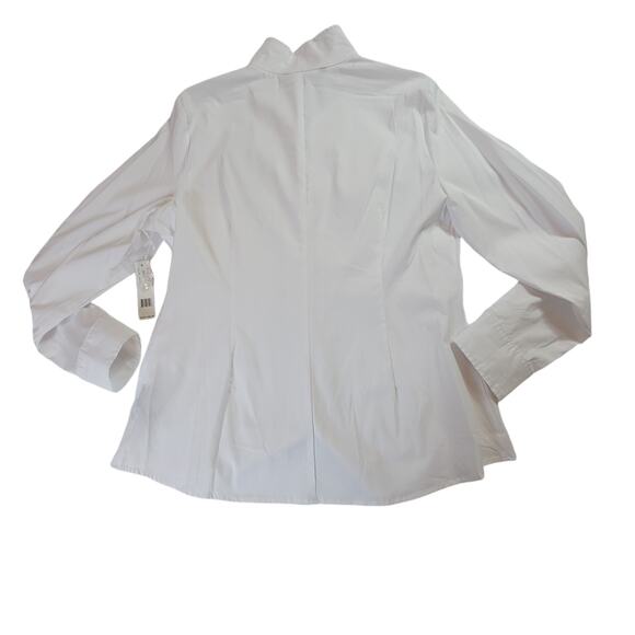 Zac & Rachel Long Sleeve White Button Front Blouse Women's L NWT - Picture 6 of 6